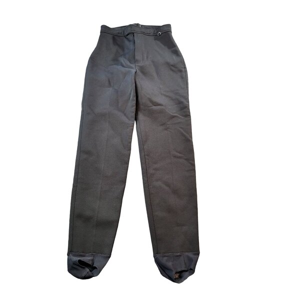 Roffe Ski Pants Women Sz S Black‎ Straight Leg Stirrups Outdoors Winterwear - Picture 1 of 8